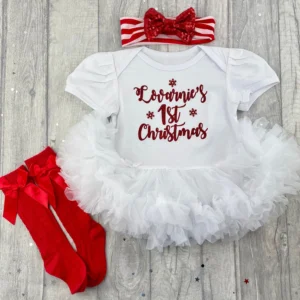 Red and White Christmas Dresses for Kids and Girls